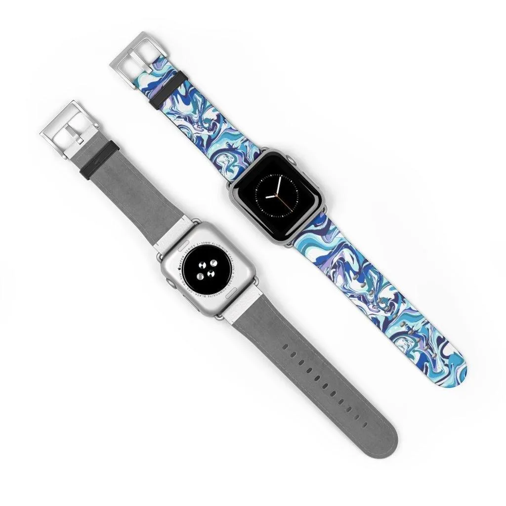 Acrylic Pour Blue Watch Band