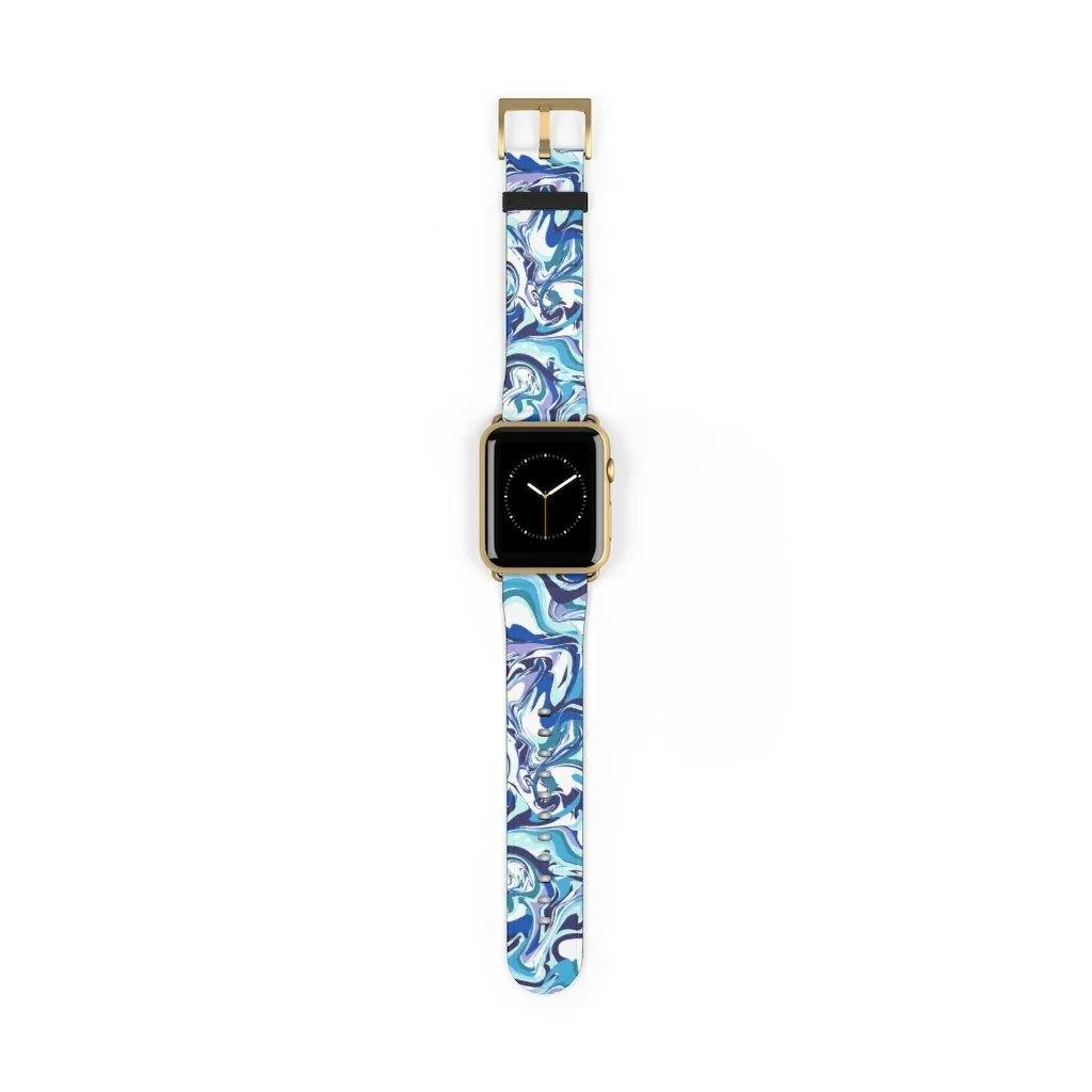 Acrylic Pour Blue Watch Band