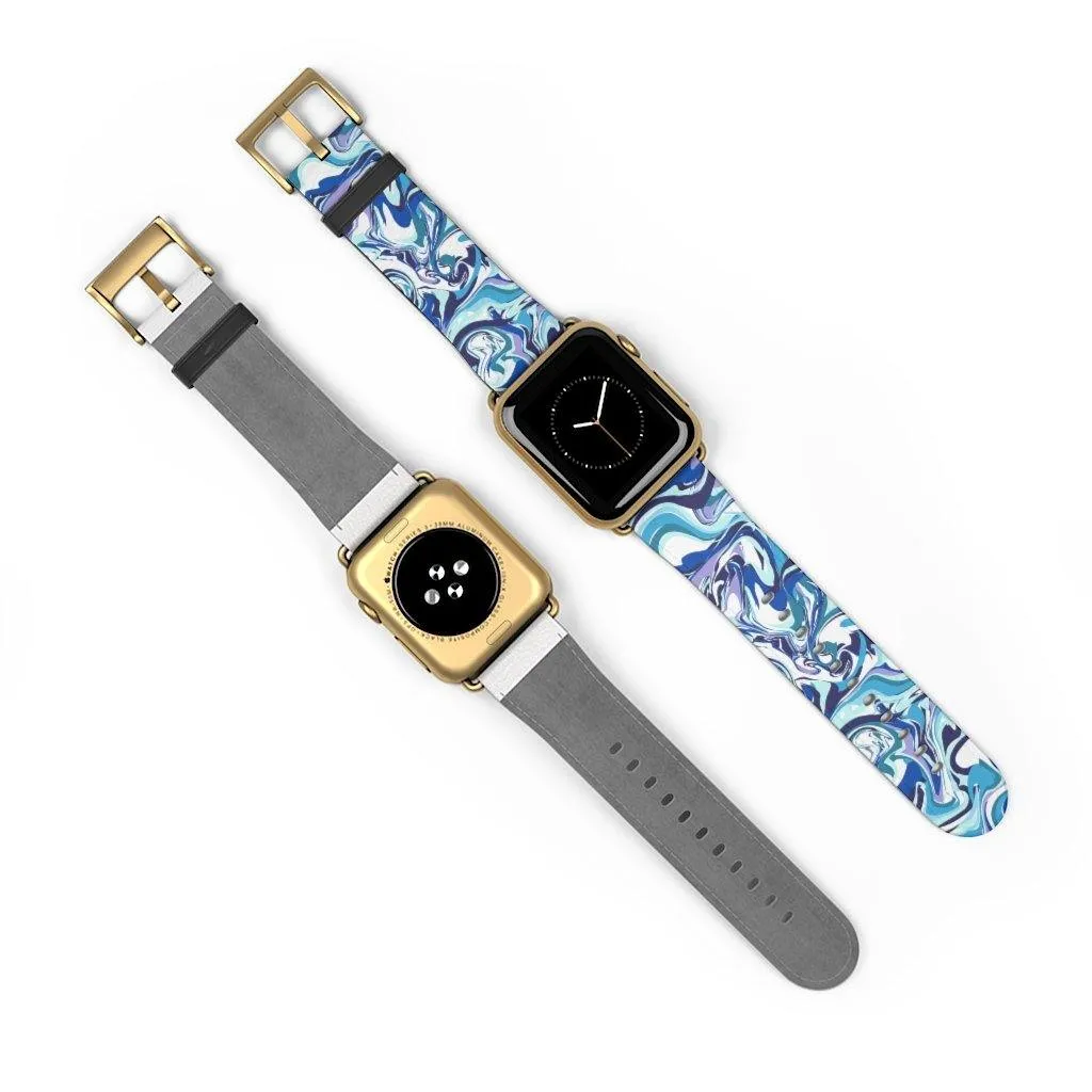 Acrylic Pour Blue Watch Band
