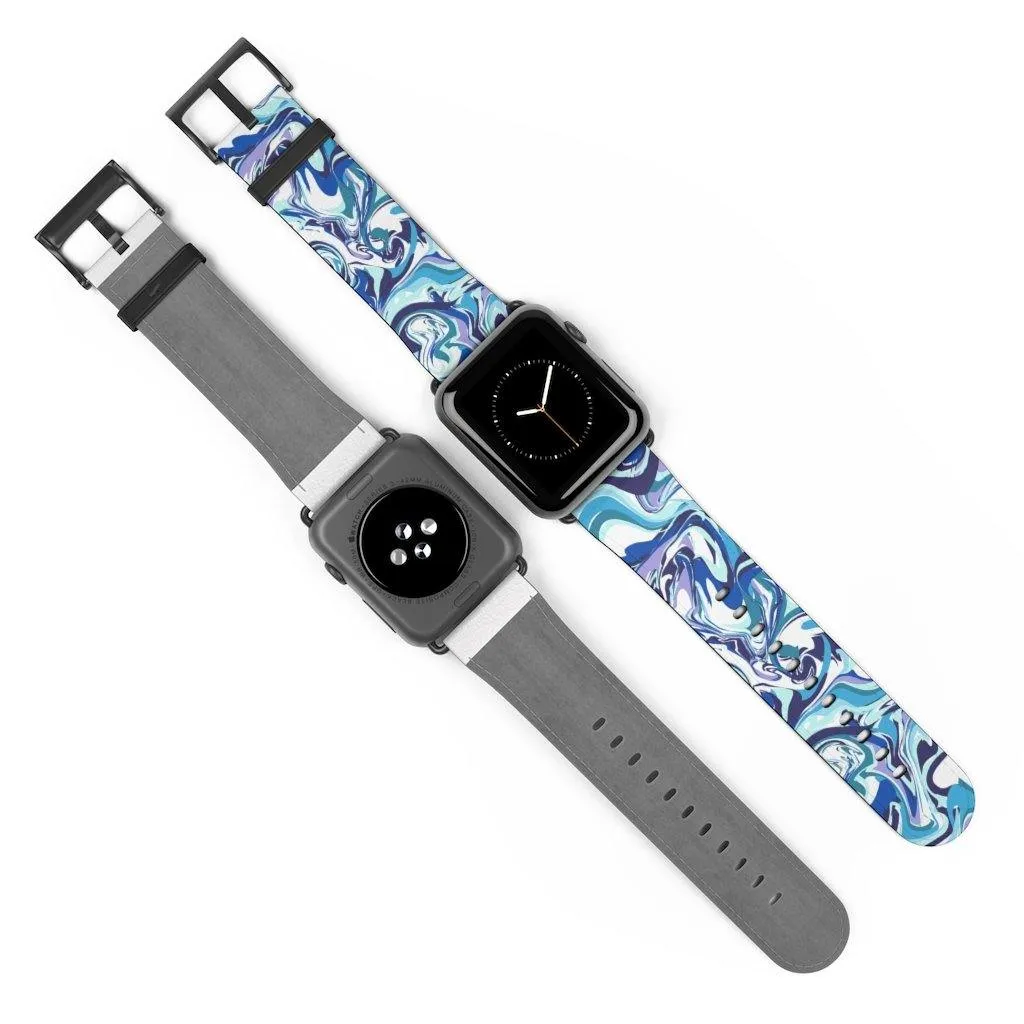 Acrylic Pour Blue Watch Band