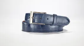 American Alligator Belt - Glossy 1 3/8" - 35mm (Denim)