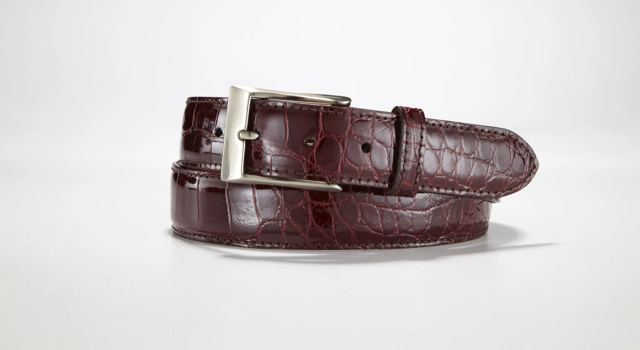 American Alligator Belt - Glossy 1 3/8" - 35mm (Olive)