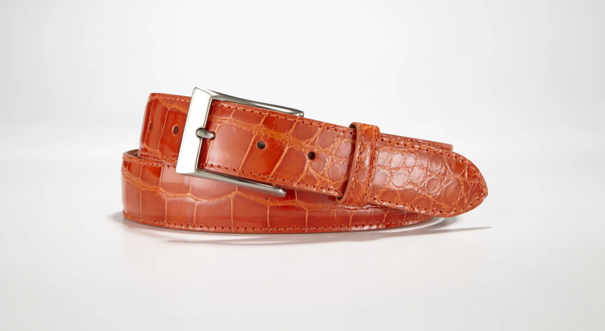 American Alligator Belt - Glossy 1 3/8" - 35mm (Red)