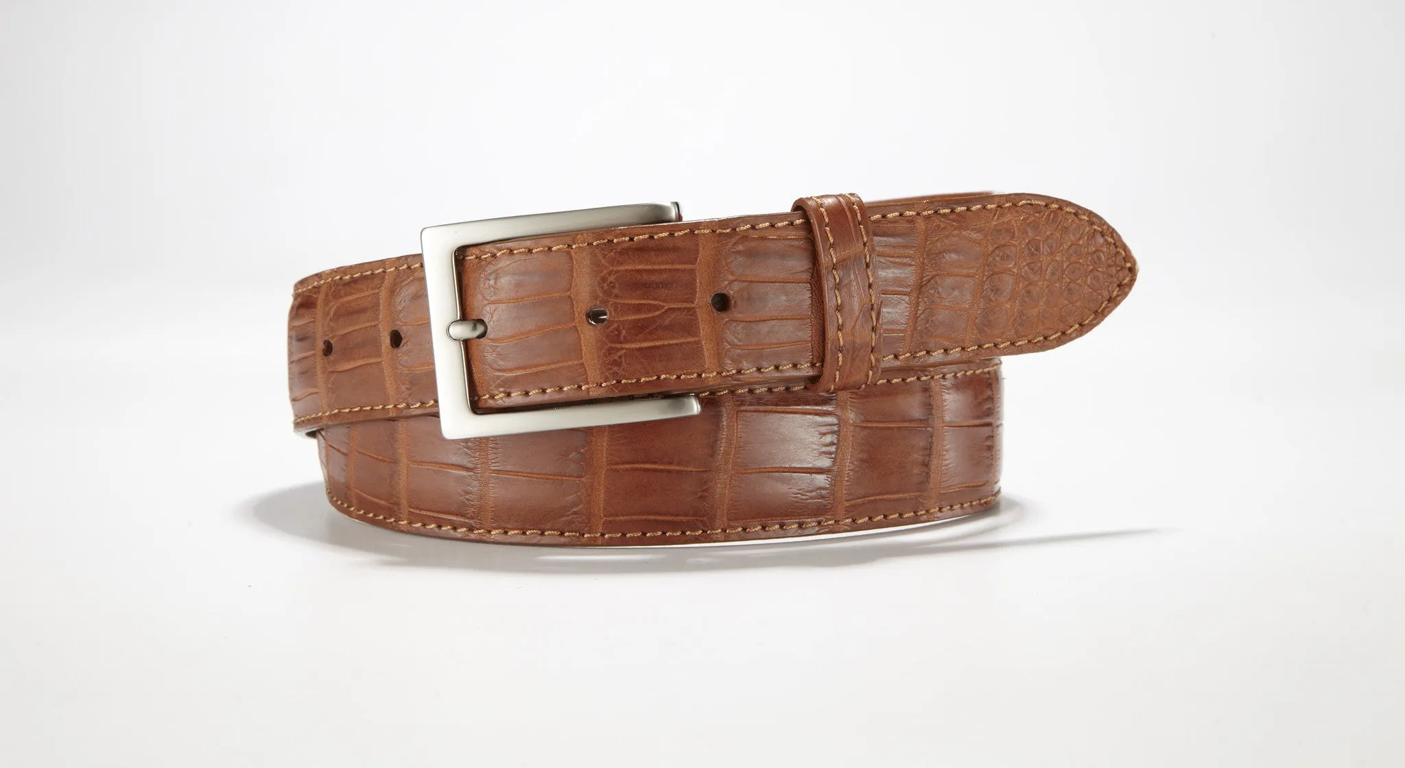 American Alligator Belt - Matte 1 3/8" - 35mm (Brown)