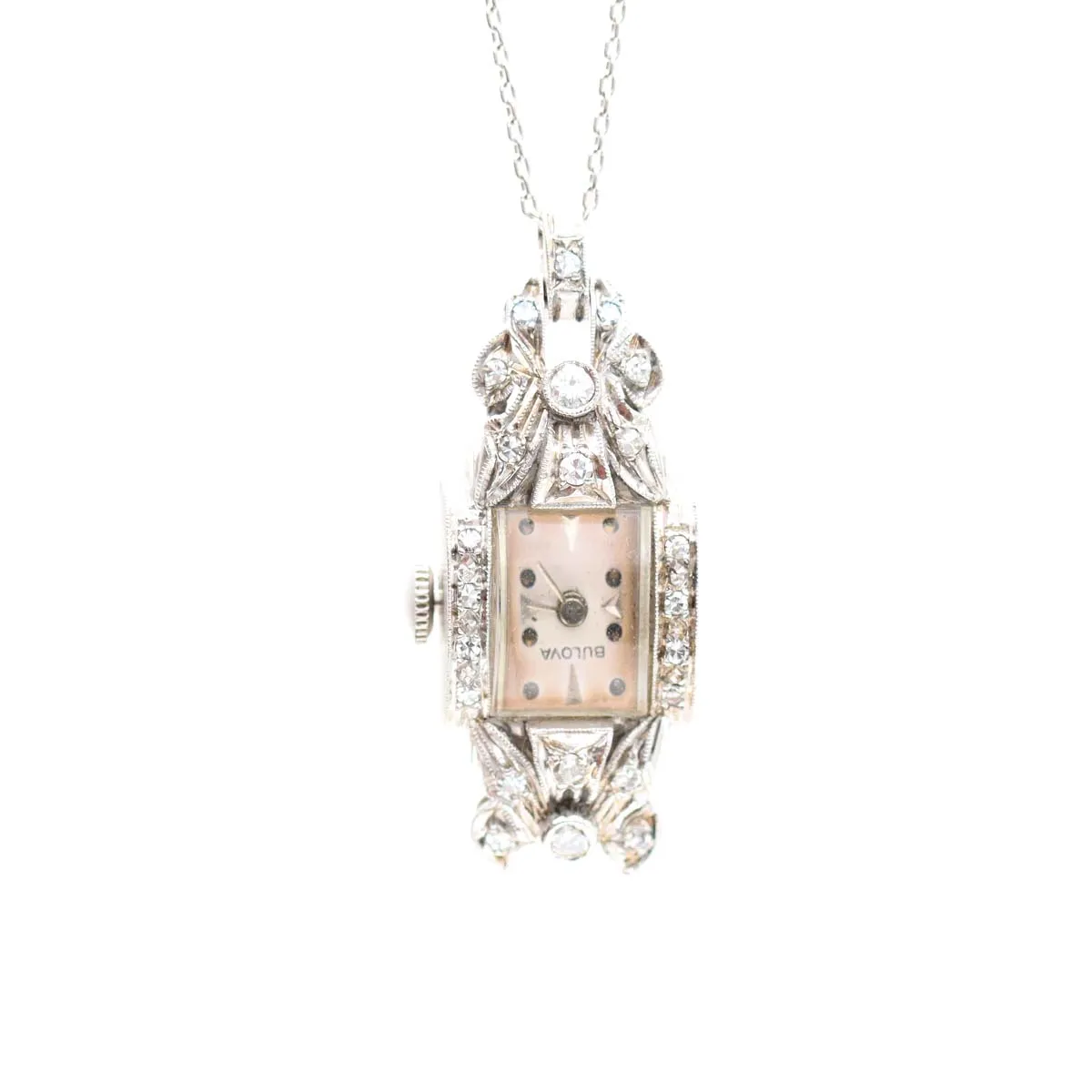 Art Déco Gold and Diamond Pendant Watch #VW240202