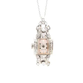 Art Déco Gold and Diamond Pendant Watch #VW240202