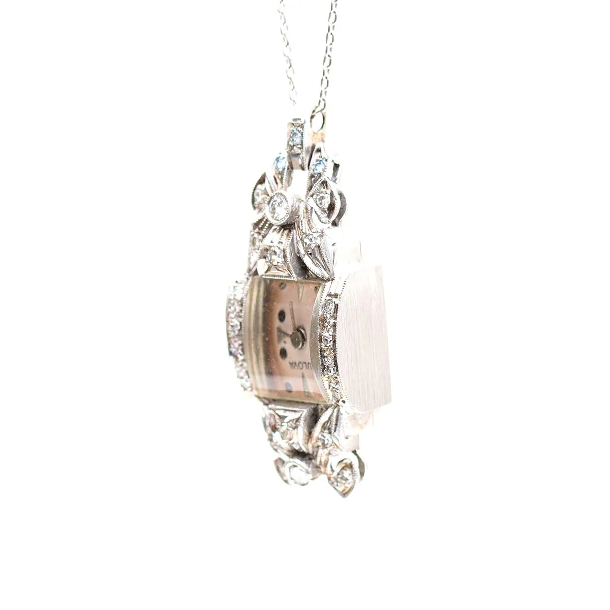 Art Déco Gold and Diamond Pendant Watch #VW240202