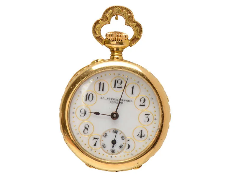 Art Nouveau Enamel Floral Golay, Fils & Stahl Watch