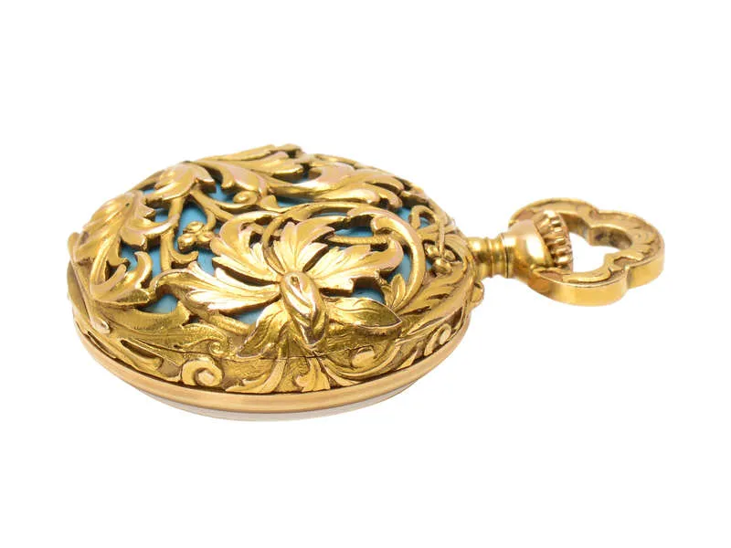 Art Nouveau Enamel Floral Golay, Fils & Stahl Watch