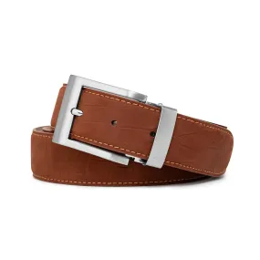 AUBURN SUEDE ALLIGATOR BELT