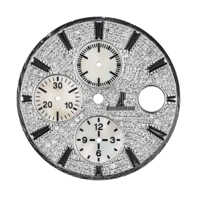 Audemars Piguet 44mm Diamond Pave Mother of Pearl Subdials Custom Dial