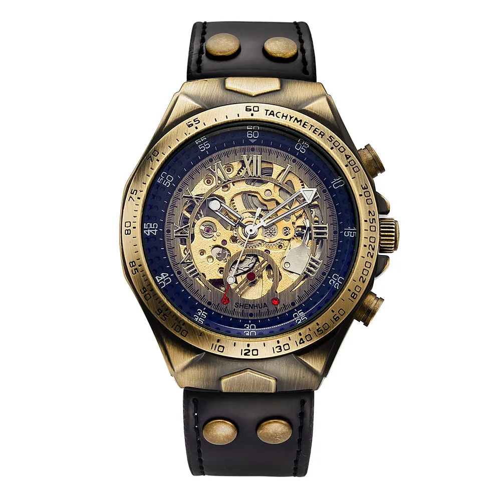 Automatic Steampunk Skeleton Vintage Wristwatch
