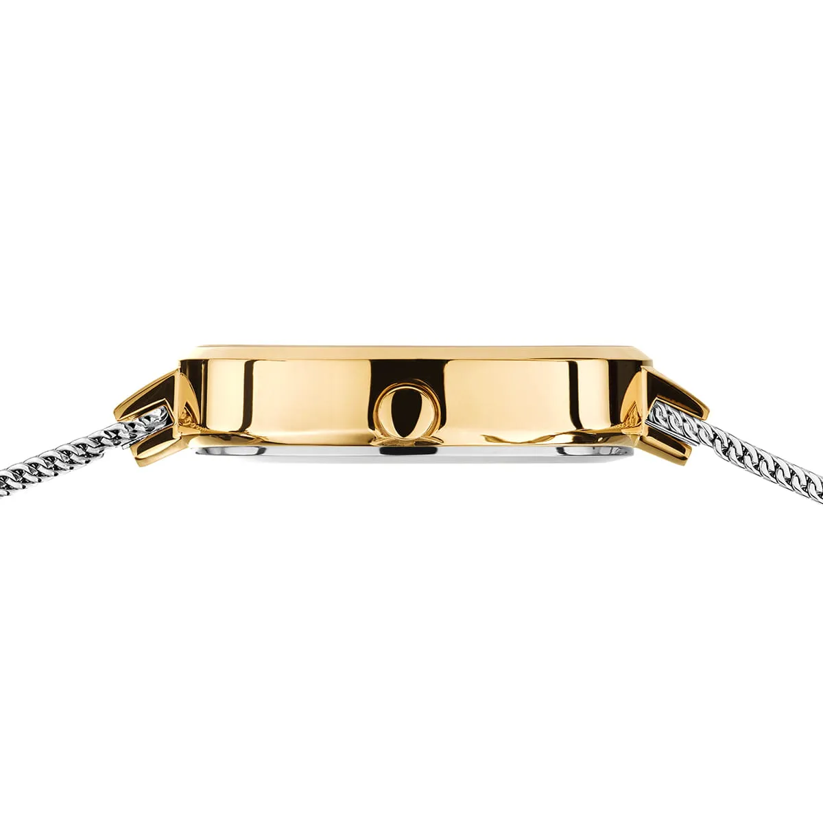 Bering Solar Stainless Steel Mesh & Gold Case Ladies Watch