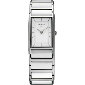 Bering White Ceramic Rectangular Watch