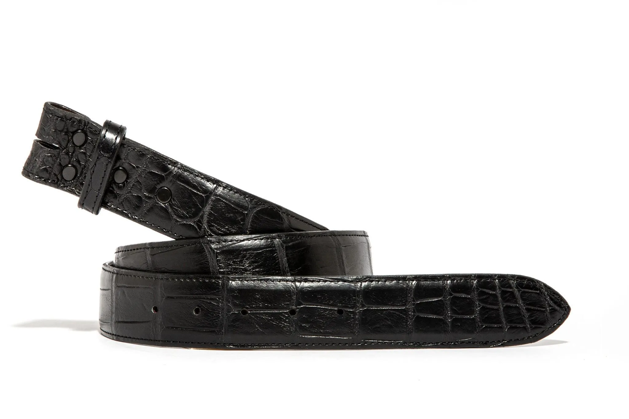 Black Alligator Matte Strap