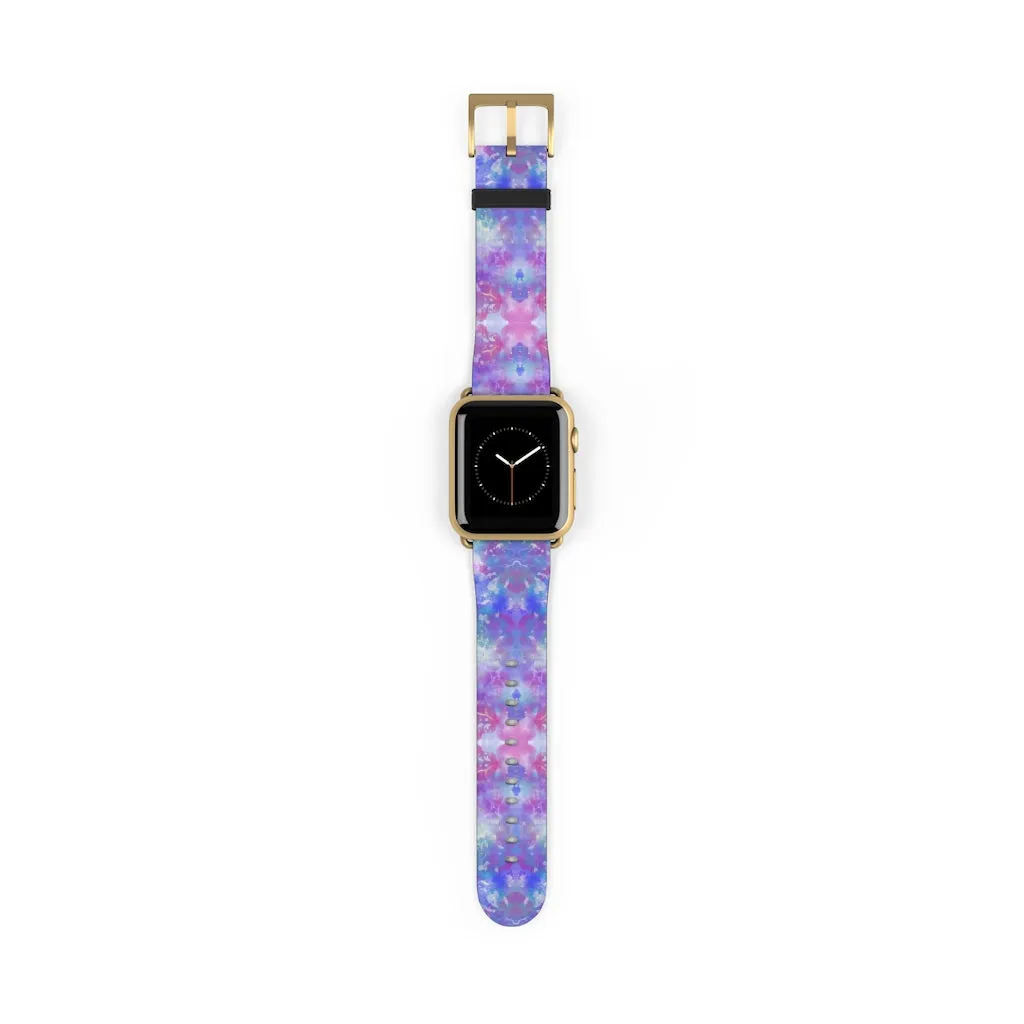 Blue Pink Aqua Apple iWatch Replacement Strap Vegan Leather (FWS)