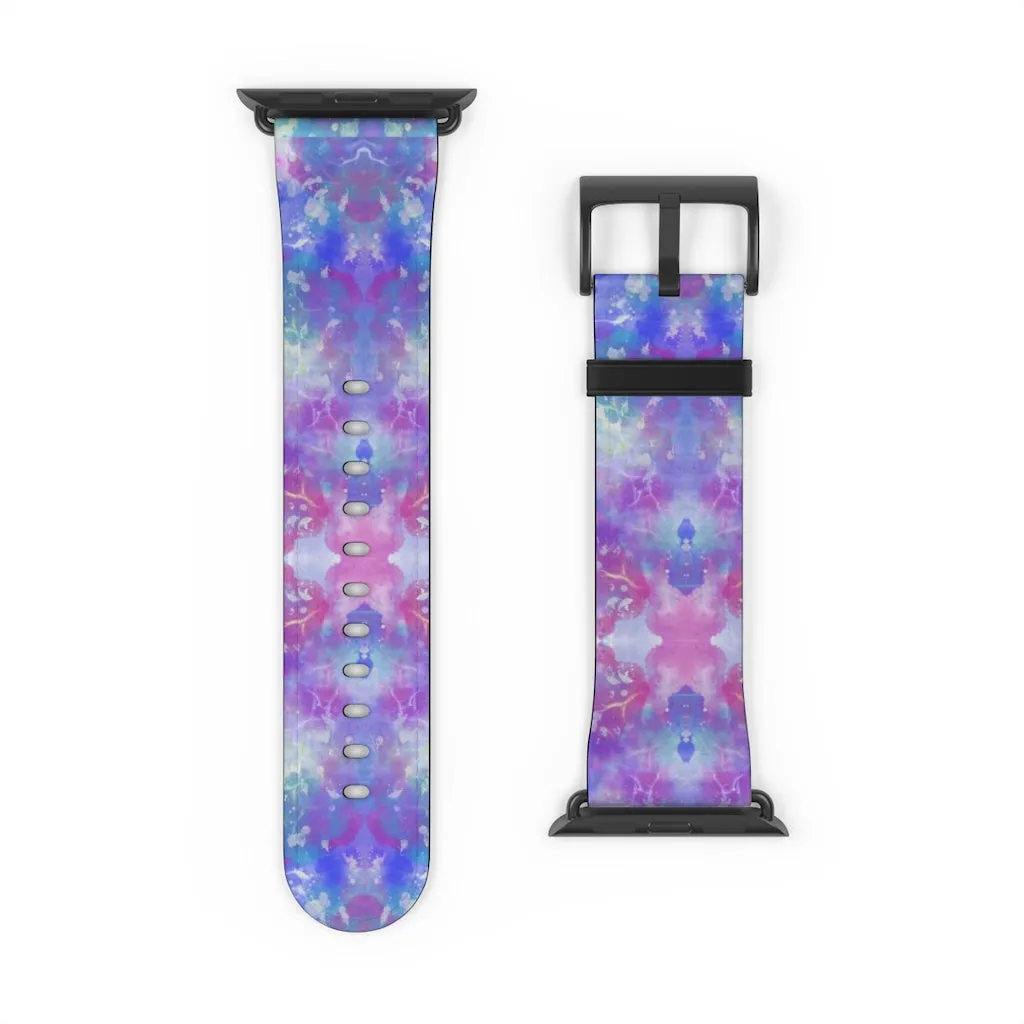 Blue Pink Aqua Apple iWatch Replacement Strap Vegan Leather (FWS)