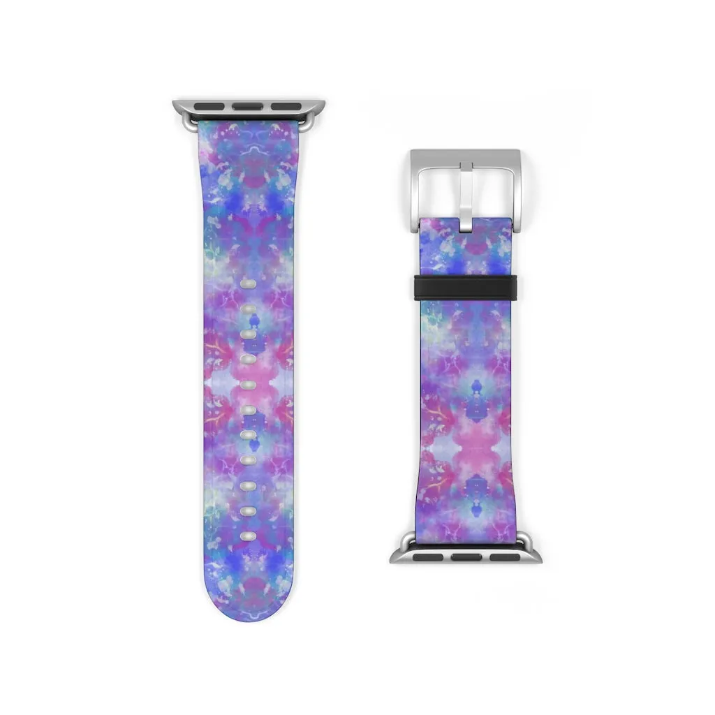 Blue Pink Aqua Apple iWatch Replacement Strap Vegan Leather (FWS)