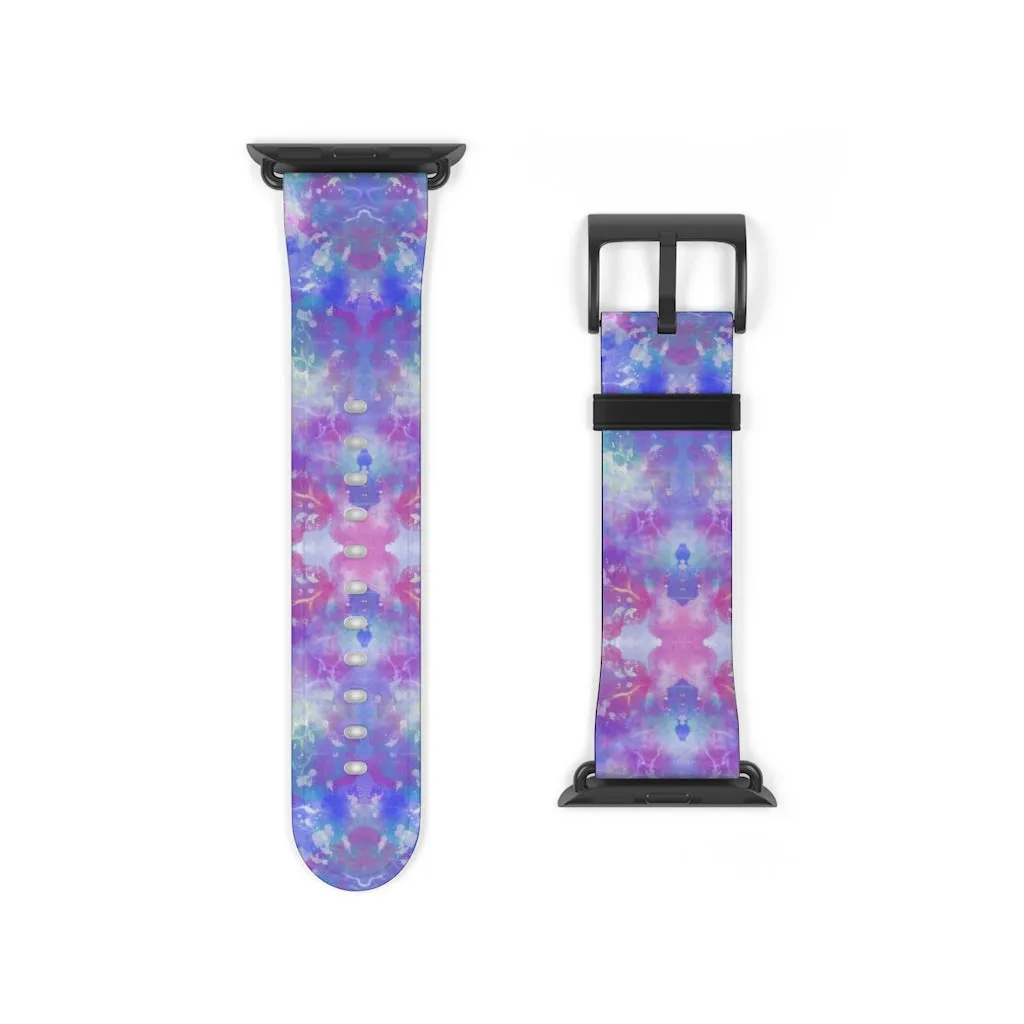 Blue Pink Aqua Apple iWatch Replacement Strap Vegan Leather (FWS)