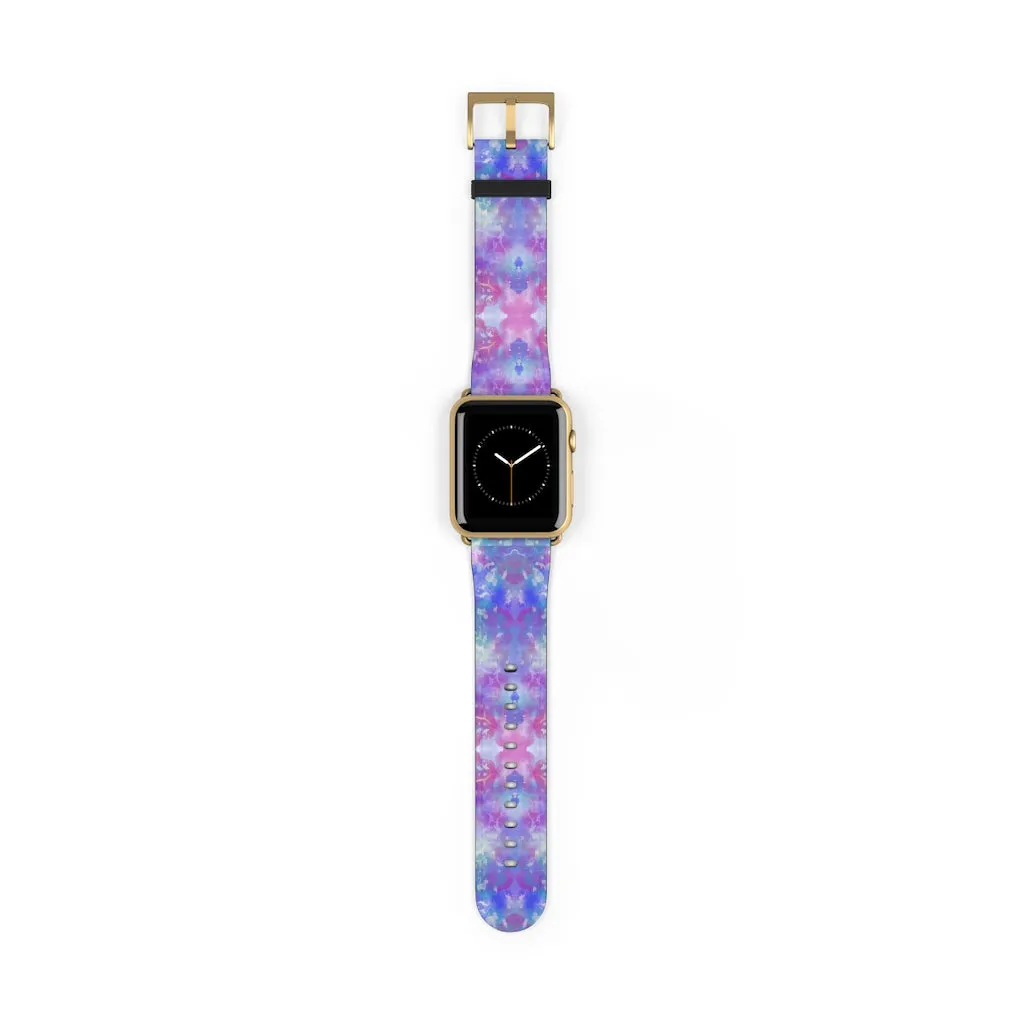 Blue Pink Aqua Apple iWatch Replacement Strap Vegan Leather (FWS)