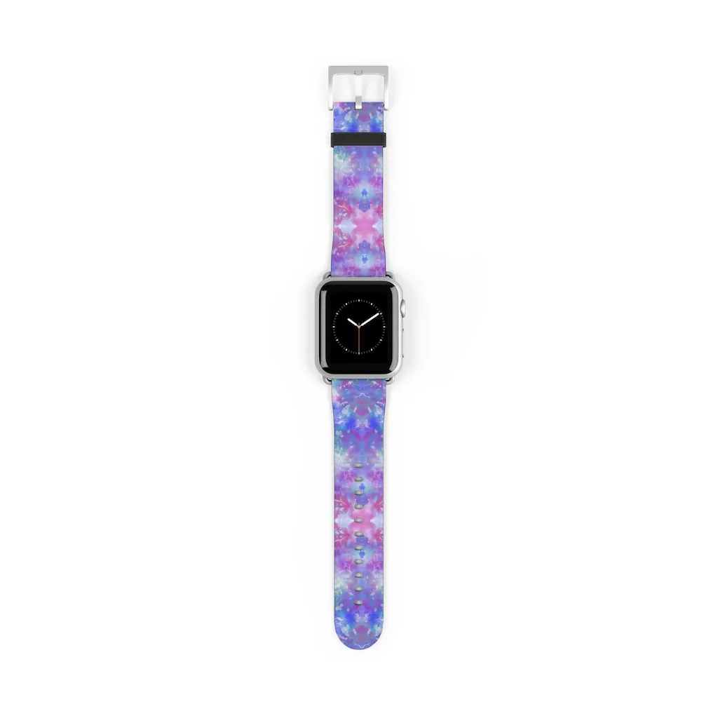 Blue Pink Aqua Apple iWatch Replacement Strap Vegan Leather (FWS)