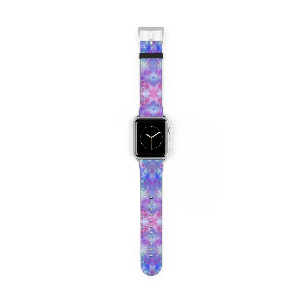 Blue Pink Aqua Apple iWatch Replacement Strap Vegan Leather (FWS)
