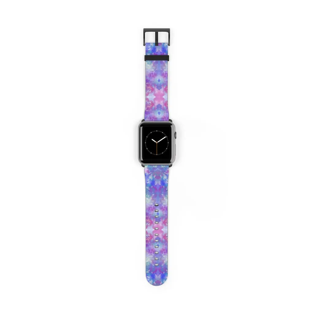 Blue Pink Aqua Apple iWatch Replacement Strap Vegan Leather (FWS)