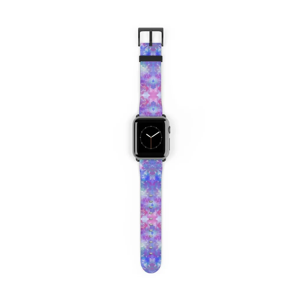 Blue Pink Aqua Apple iWatch Replacement Strap Vegan Leather (FWS)