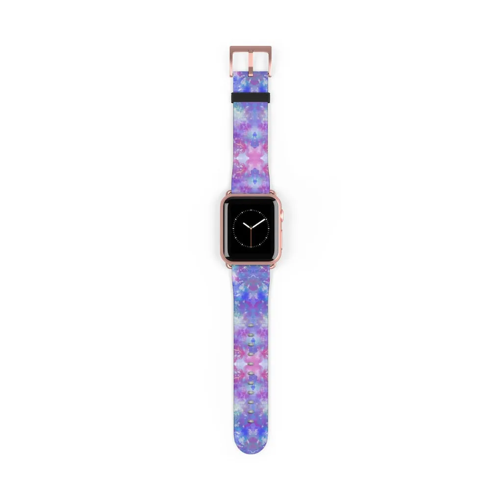 Blue Pink Aqua Apple iWatch Replacement Strap Vegan Leather (FWS)
