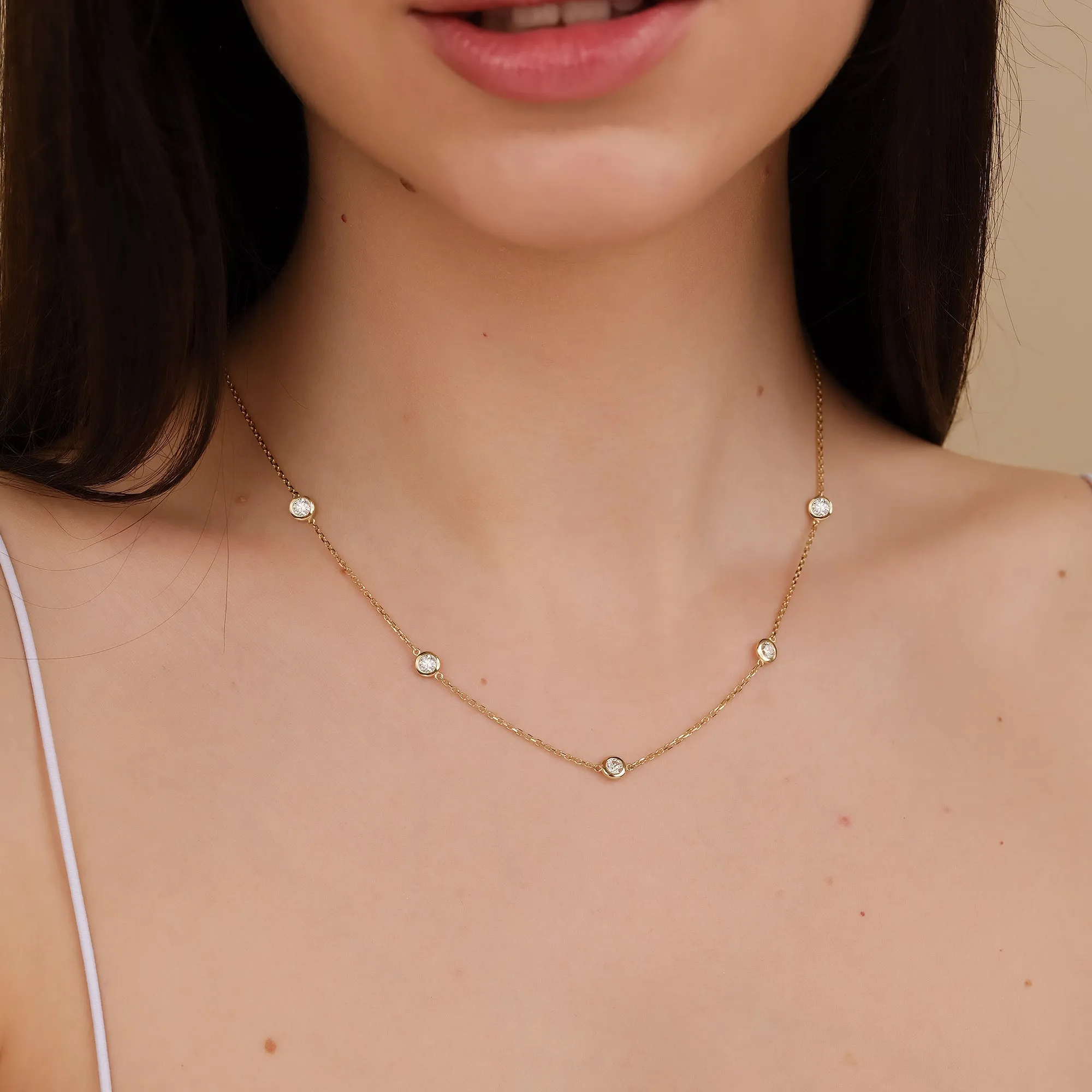 Bold Diamond By The Yard Necklace, Tanya