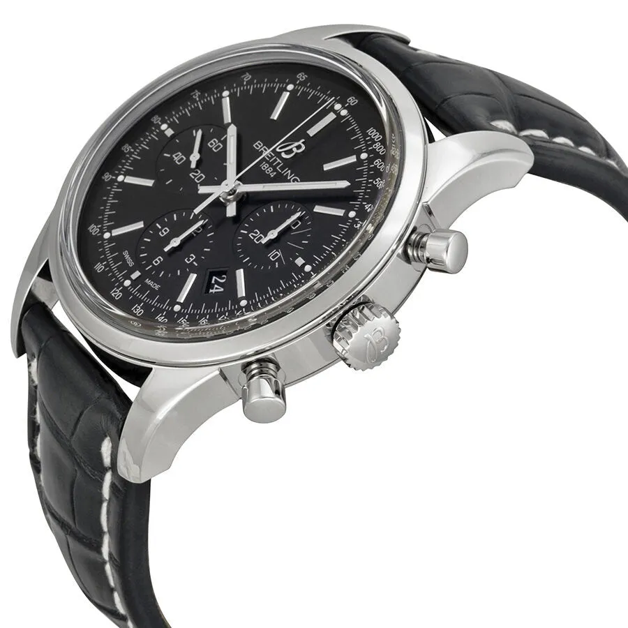 Breiting Transocean Chronograph Black Dial Men's Watch AB015212-BA99BKCD