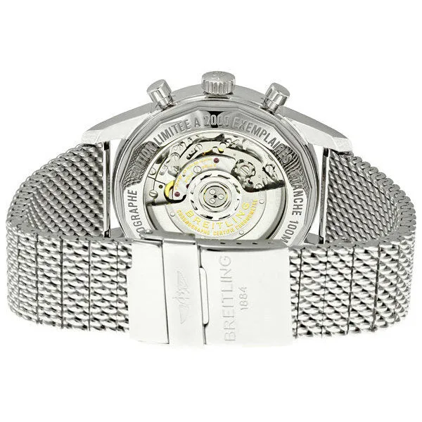 Breitling Transocean Silver Dial Chronograph Men's Watch AB015112-G715SS AB015112/G715SS