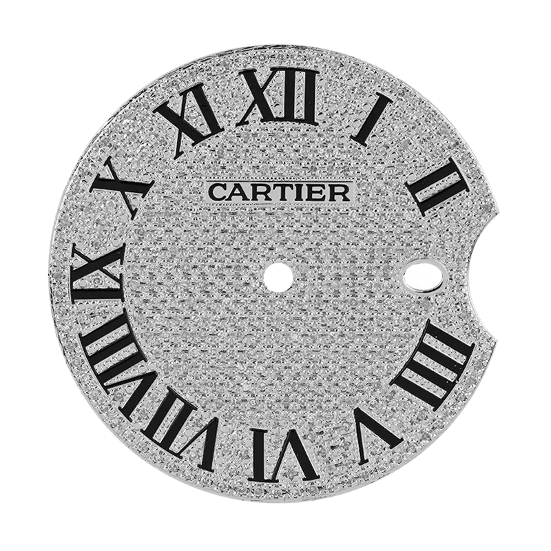 Cartier Ballon Bleu 42mm Diamond Pavé/Roman Numeral Custom Dial