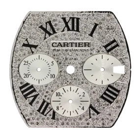 Cartier Roadster Chronograph XL Diamond Pavé Custom Dial