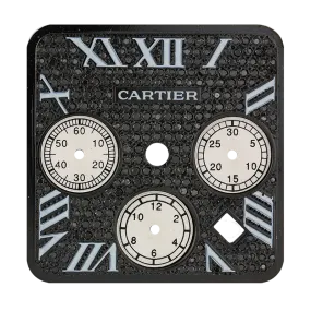 Cartier Santos 100 Chrono XL Black Diamond Pavé/White Dial