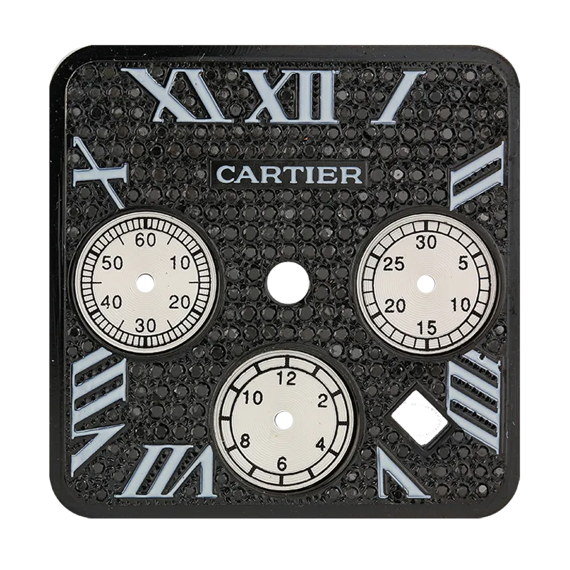 Cartier Santos 100 Chrono XL Black Diamond Pavé/White Dial