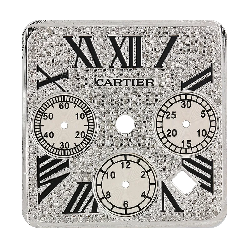 Cartier Santos 100 Chrono XL Diamond Pavé Custom Dial