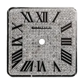 Cartier Santos 100 Large Diamond Pavé/Black Roman Numerals Custom Dial