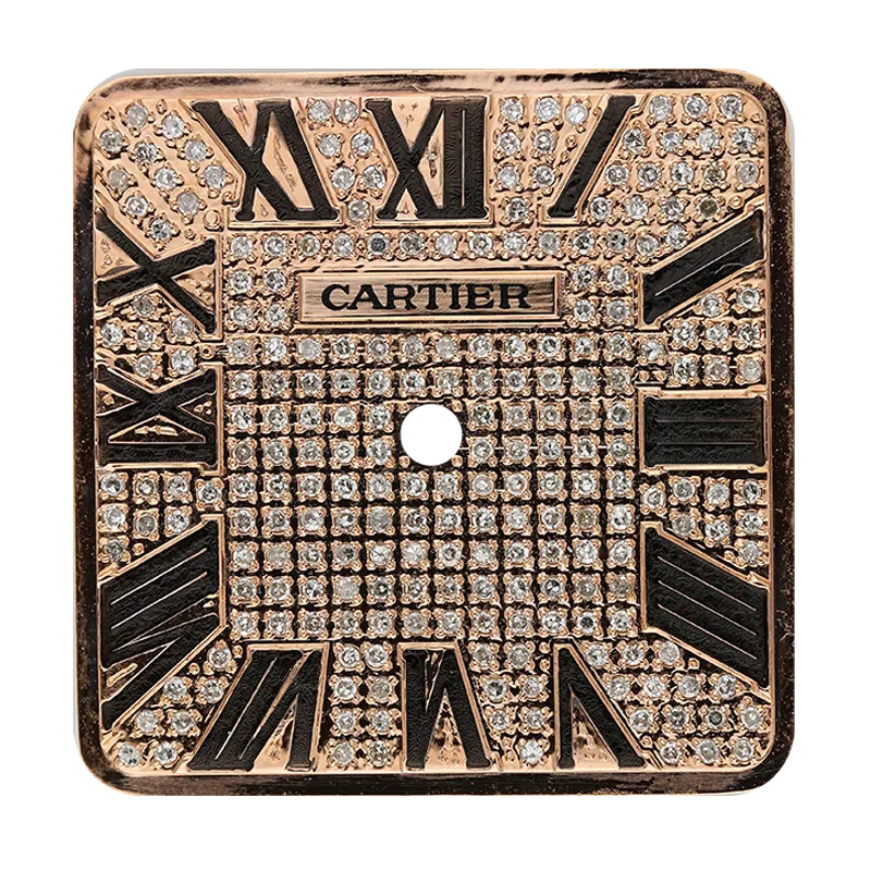 Cartier Santos 100 Large Rose Gold Diamond Pavé Custom Dial