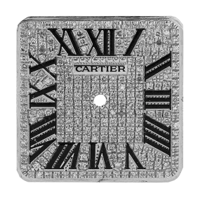 Cartier Santos 100 Midi Diamond Pavé/Black Roman Numerals Custom Dial