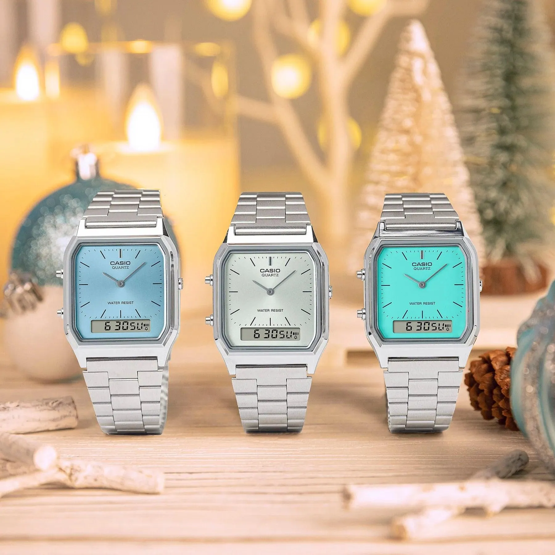 Casio Steel Vintage Duo Watch - AQ230A-2A2