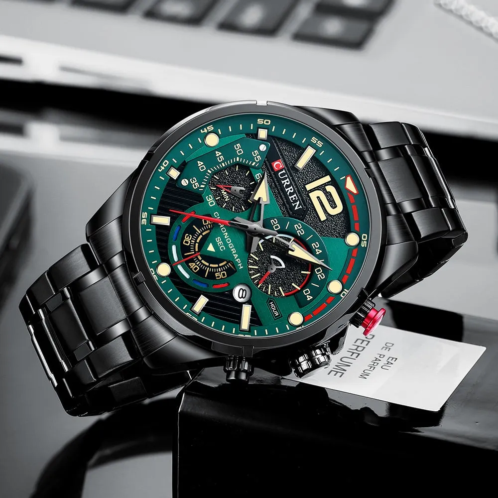 Casual Business Chronograph Waterproof Stainless Steel Quartz Men Watches