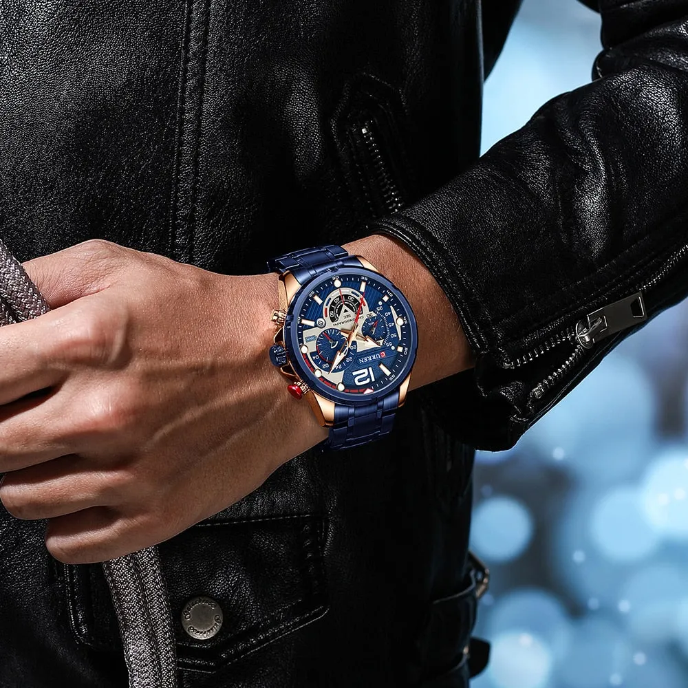 Casual Business Chronograph Waterproof Stainless Steel Quartz Men Watches