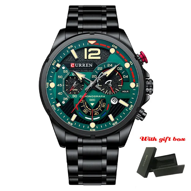Casual Business Chronograph Waterproof Stainless Steel Quartz Men Watches