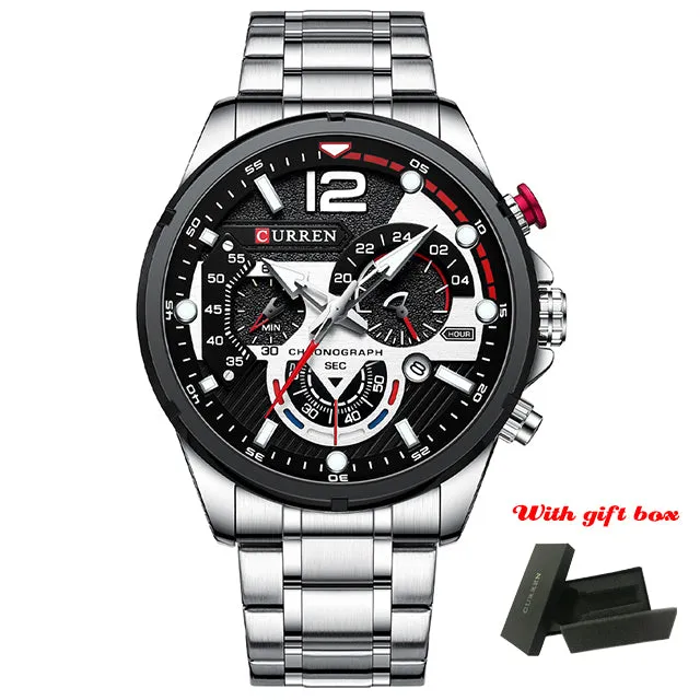 Casual Business Chronograph Waterproof Stainless Steel Quartz Men Watches