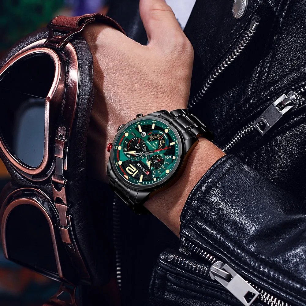 Casual Business Chronograph Waterproof Stainless Steel Quartz Men Watches