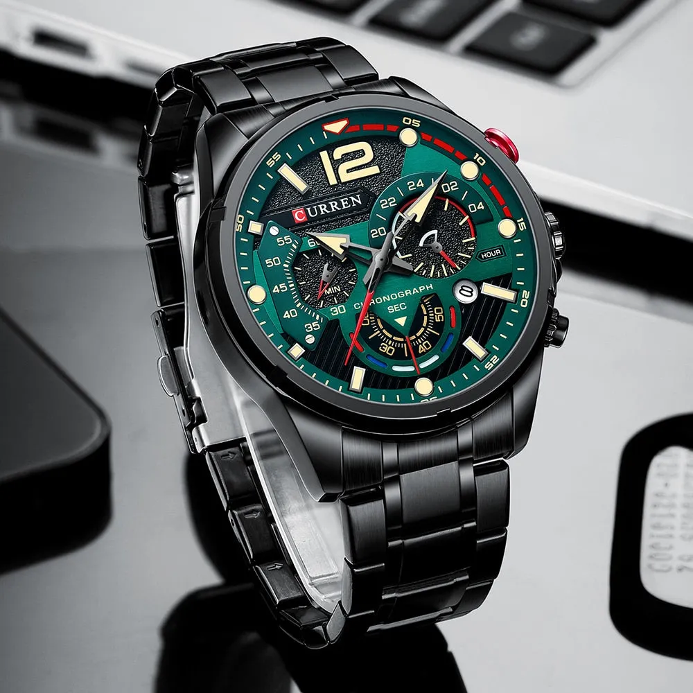 Casual Business Chronograph Waterproof Stainless Steel Quartz Men Watches