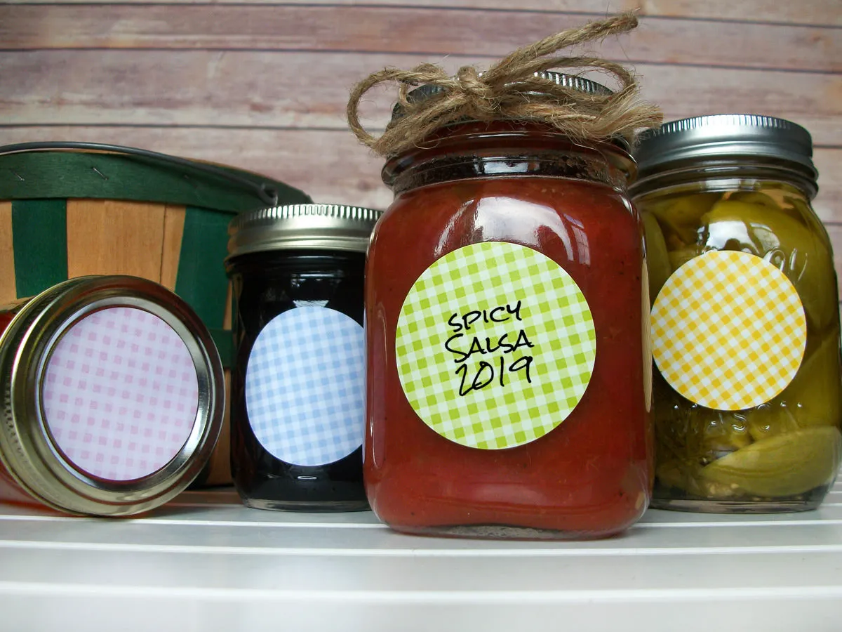 Checkered Canning Labels
