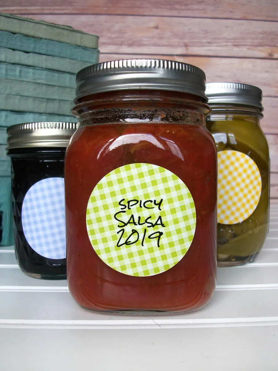Checkered Canning Labels