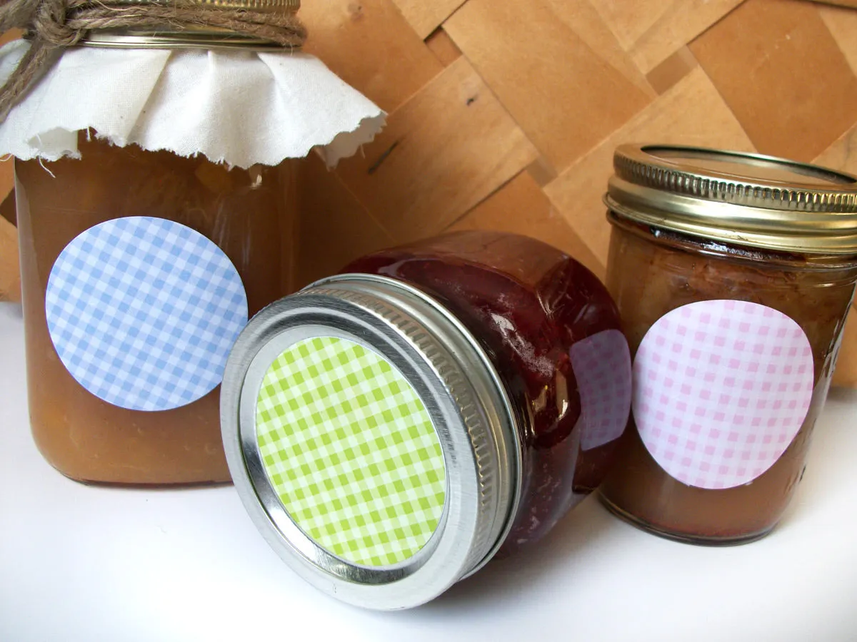 Checkered Canning Labels